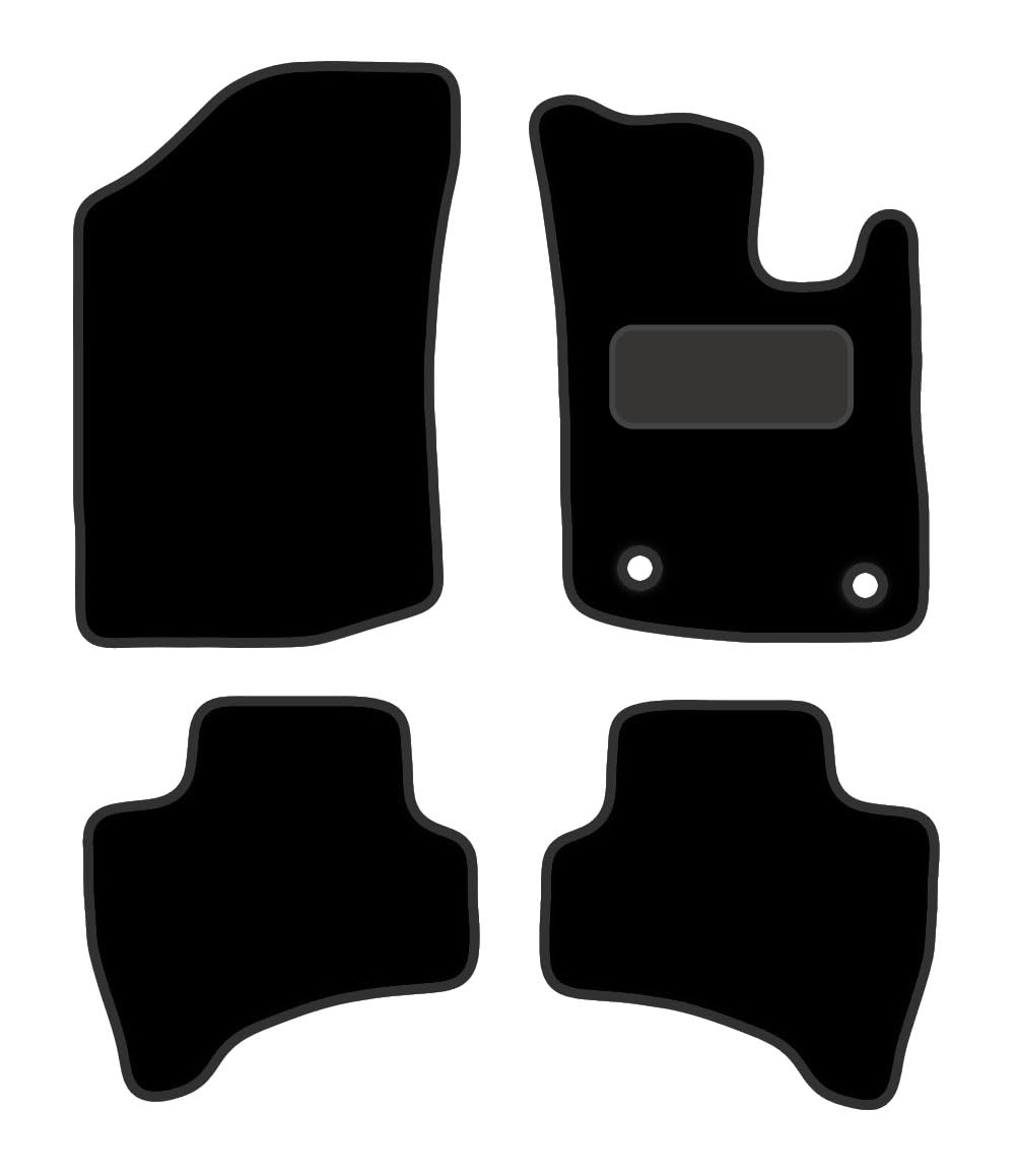 PRIME CAR MAT - Fits CITROEN C1 2012-2014 - Luxury Carpet - Tailored Car Mats - Fitted With Clips & Granulated Backing - EDGED WITH BLACK NYLON BINDING - 4 pcs Floor Mat Set