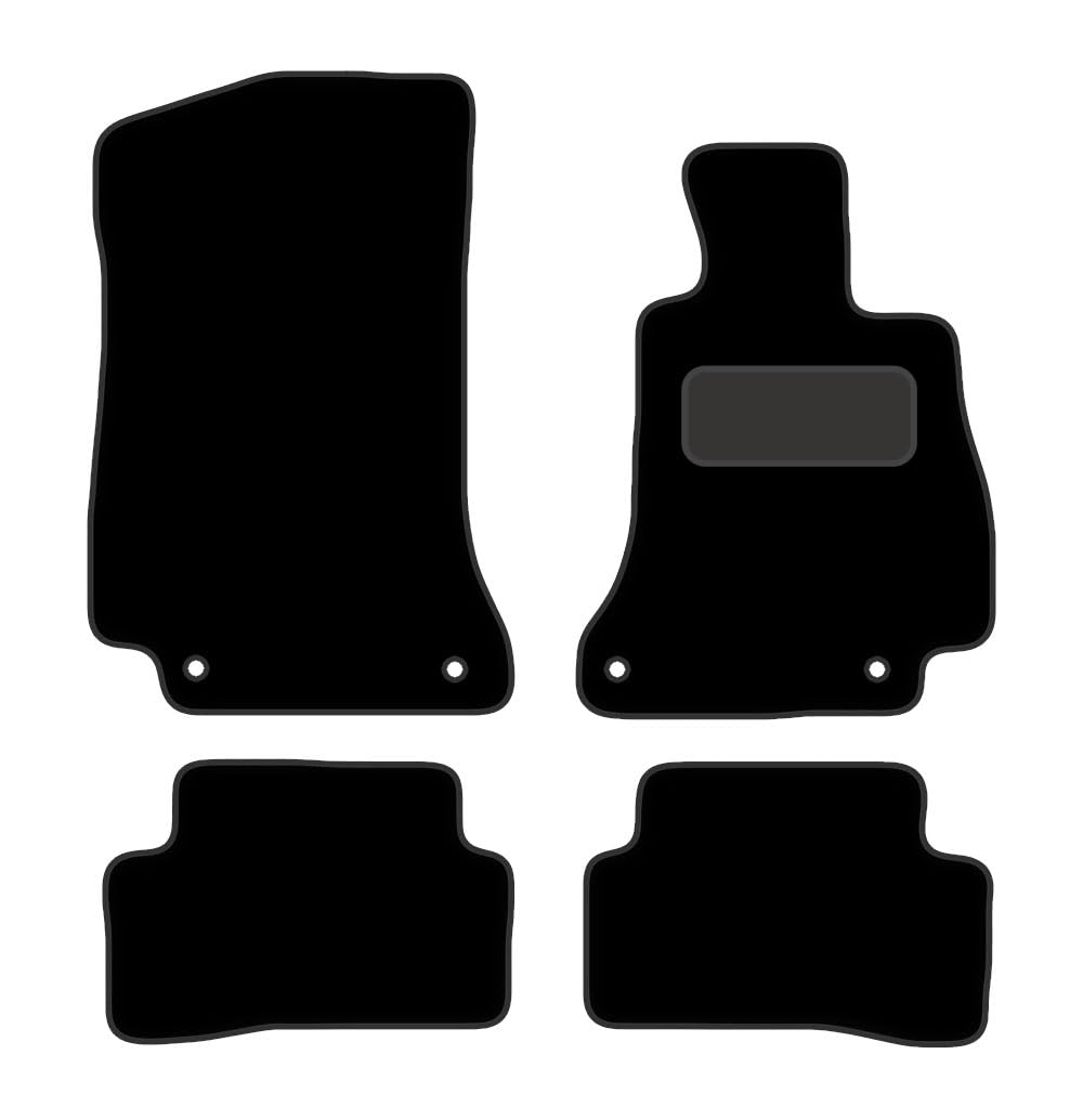 PCM - Car Floor Mats for Mercedes C Class C350E PHEV Saloon (2016 - Present) 4 CLIPS - Black Premium Carpet - Tailored Car Mats - Car Floor Mat, with Anti Slip Backing - 4 pcs Floor Mat Set