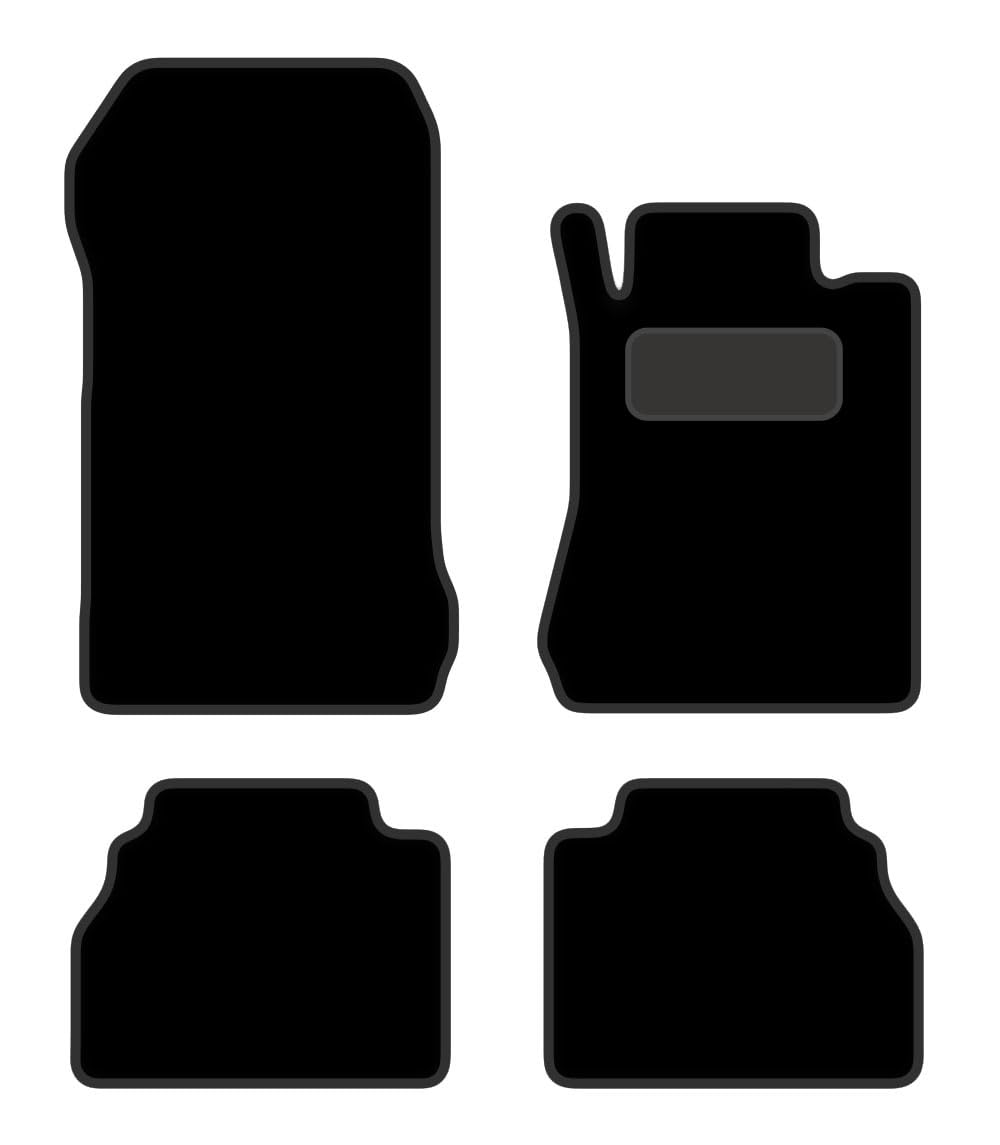 PCM - Tailored Car Floor Mats for Mercedes E CLASS (1995-2002) no CLIPS - Black Premium Carpet - Full Floor Protection - Anti Slip & Fit Mat with Clips Easy Clean Car Carpet - Black Edging