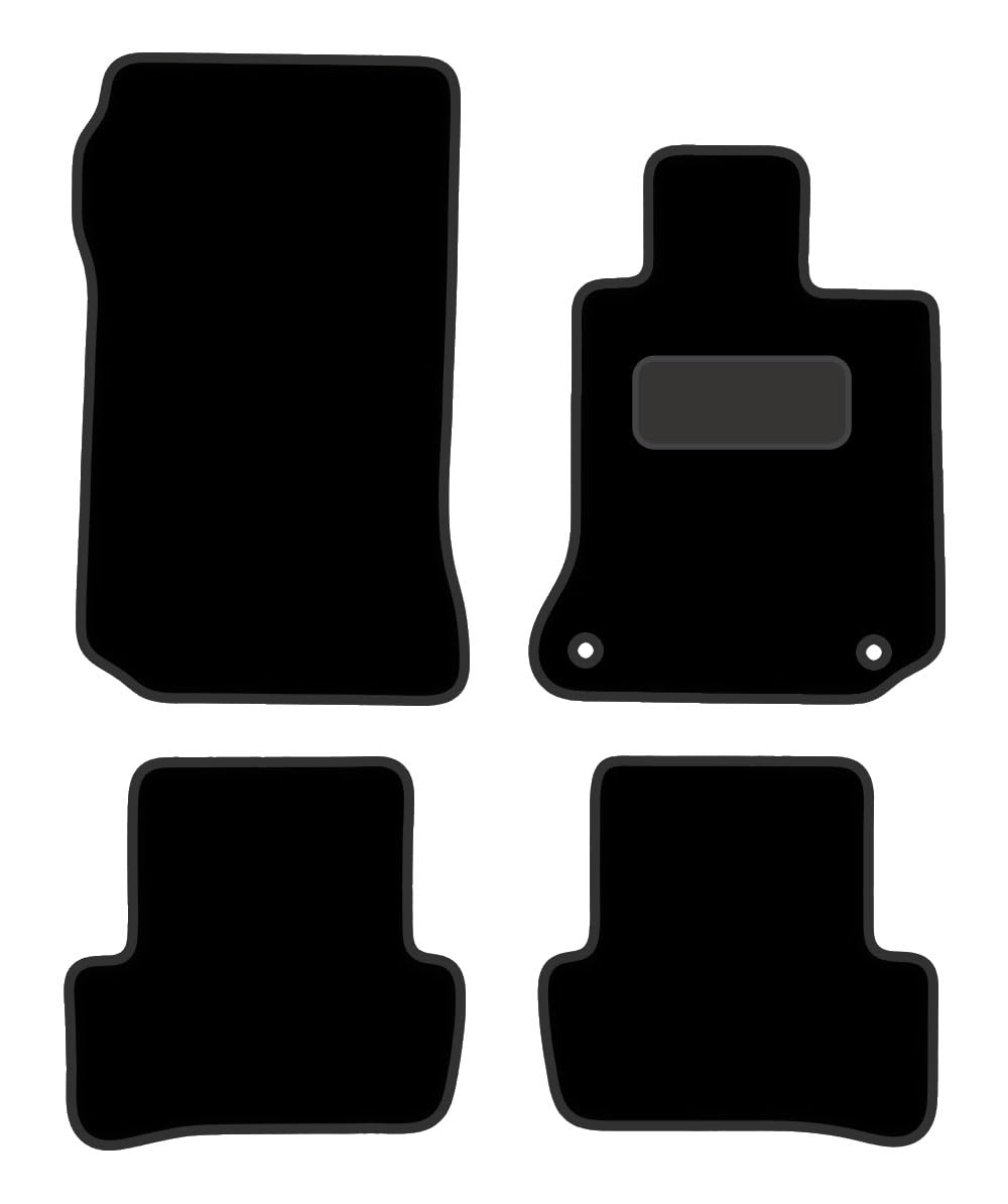 PCM - Car Floor Mats for Mercedes C CLASS W204-S204 MANUAL (2007-2014) 2 CLIPS - Black Premium Carpet - Tailored Car Mats - Car Floor Mat, with Anti Slip Backing - 4 pcs Floor Mat Set