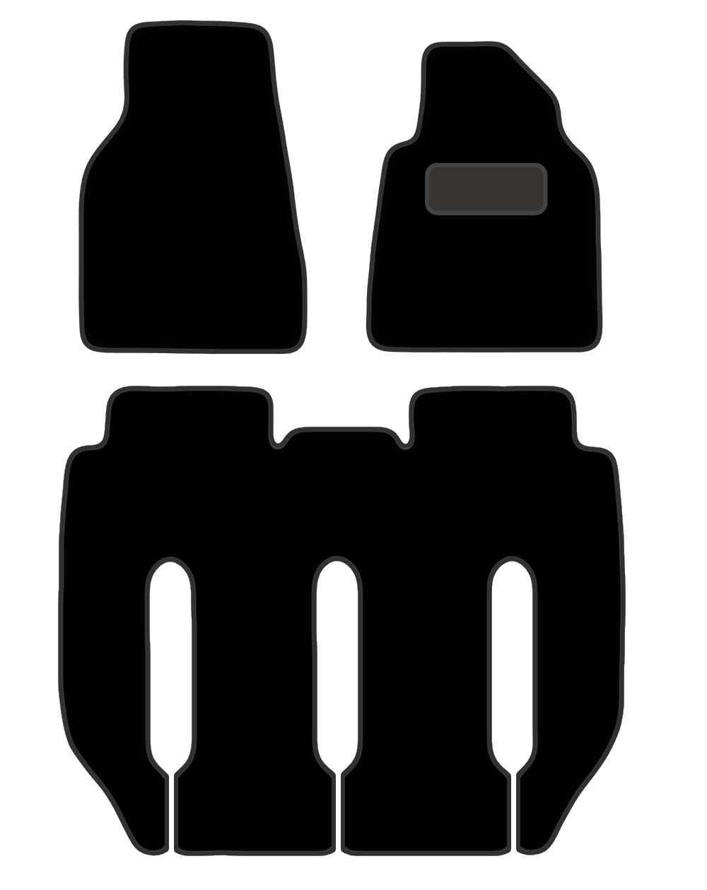 PCM - Floor Mat for Tesla Model X 7 Seater fits for (2015 On) - Black Carpet - Tailored Car Mats - Car Floor Mat, with Anti Slip Backing - 3 pcs Floor Mat Set with 2 Clips