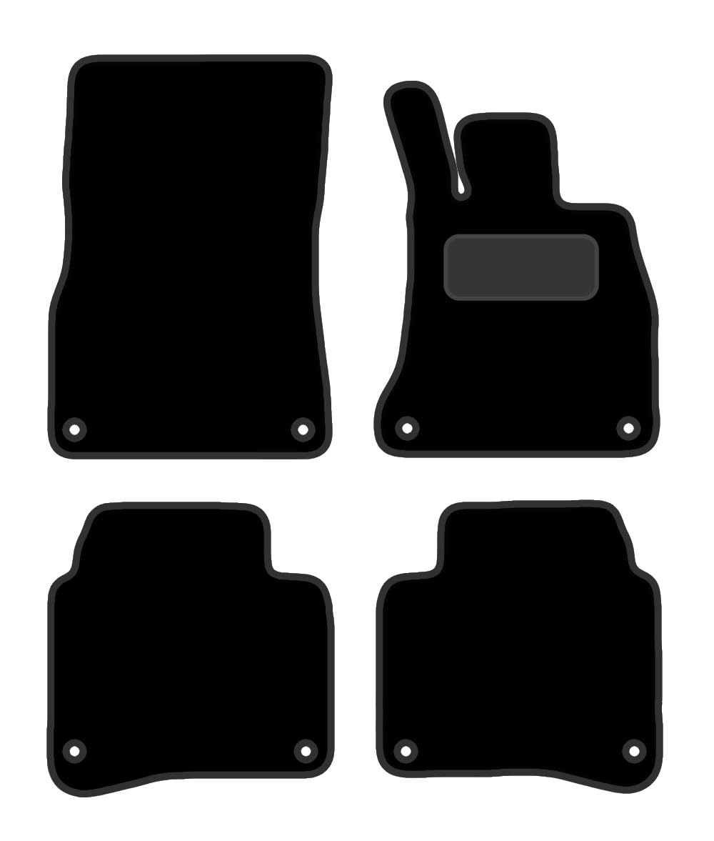 PCM- Car Floor Mats fits for MERCEDES S Class LWB from (2013-2017)- Black Carpet - Tailored Car Mats - Car Floor Mat, with Anti Slip Backing - 4 pcs Floor Mat Set with 8 Clips