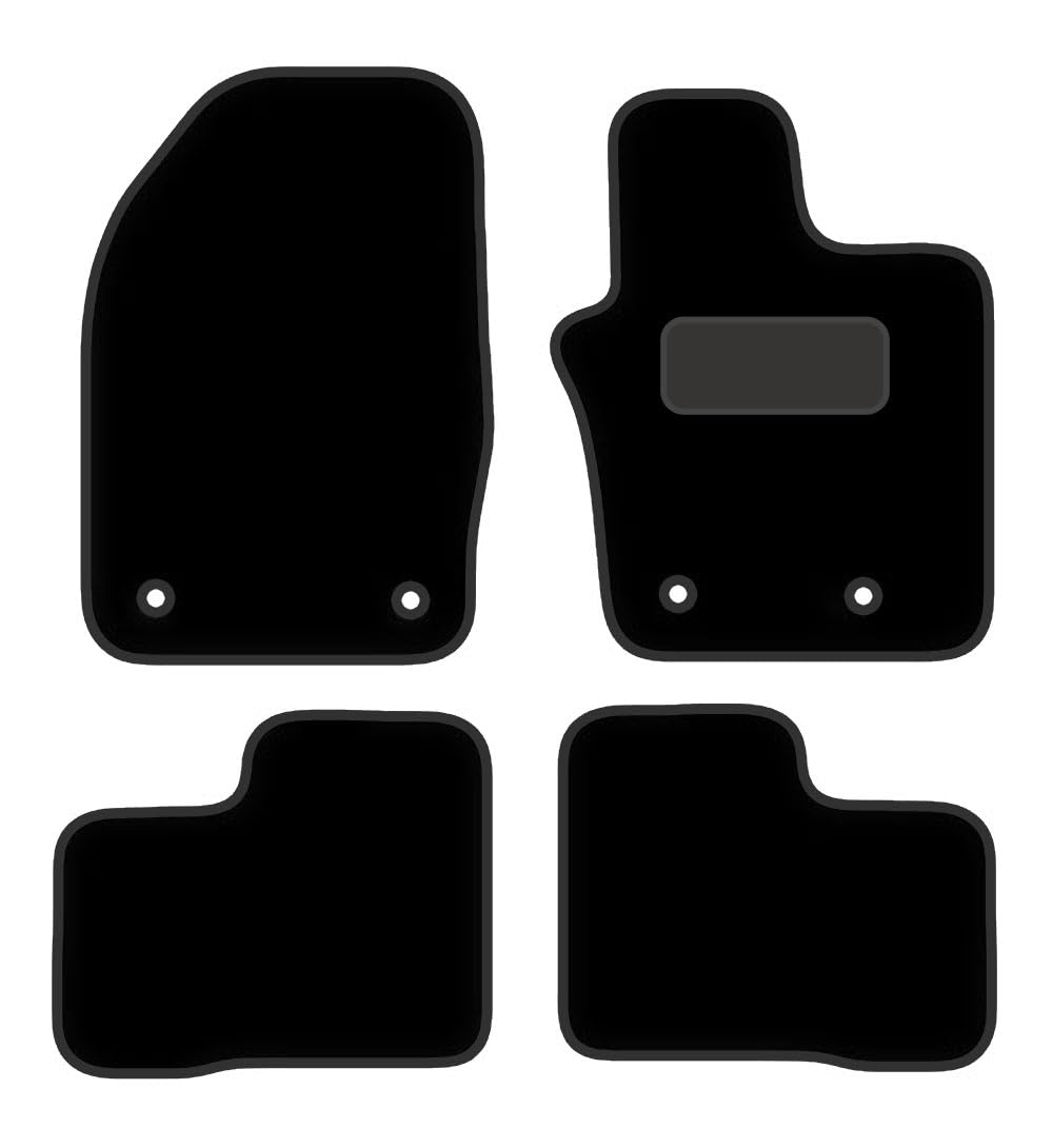 PCM- Car Floor Mats fits for Fiat 500X from 2015 ON- Black Carpet - Tailored Car Mats - Car Floor Mat, with Anti Slip Backing - 4 pcs Floor Mat Set with 4 Clips