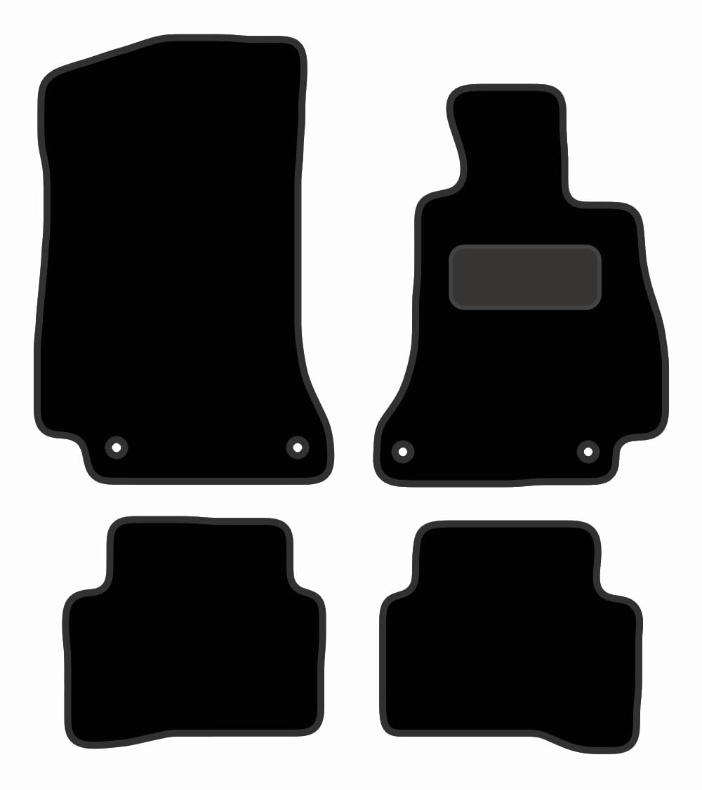 PCM - Car Floor Mats for Mercedes C Class Saloon (2014 - Present) 4 CLIPS - Black Premium Carpet - Tailored Car Mats - Car Floor Mat, with Anti Slip Backing - 4 pcs Floor Mat Set