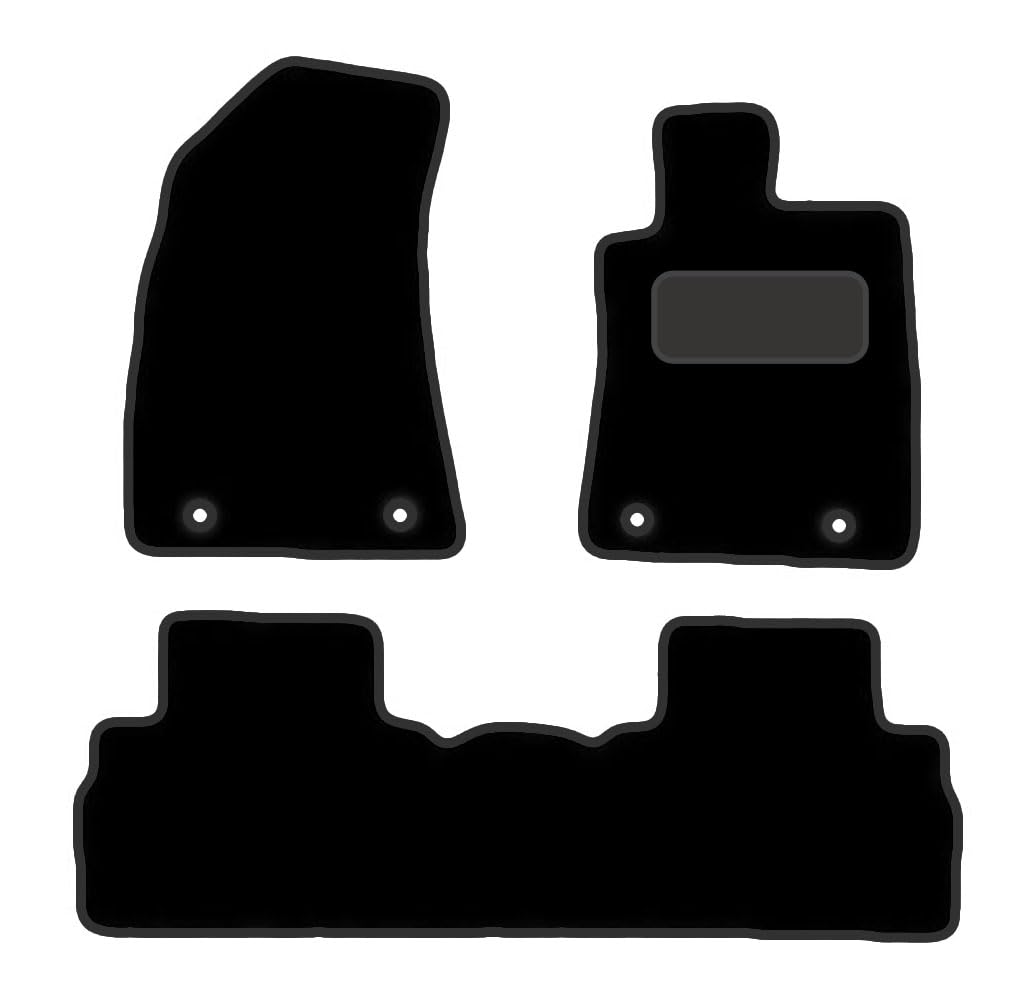 PCM- Car Floor Mats fits for MG ZS TAXI From 2020 ON- Black Carpet - Tailored Car Mats - Car Floor Mat, with Anti Slip Backing - 3 pcs Floor Mat Set with 4 Clips