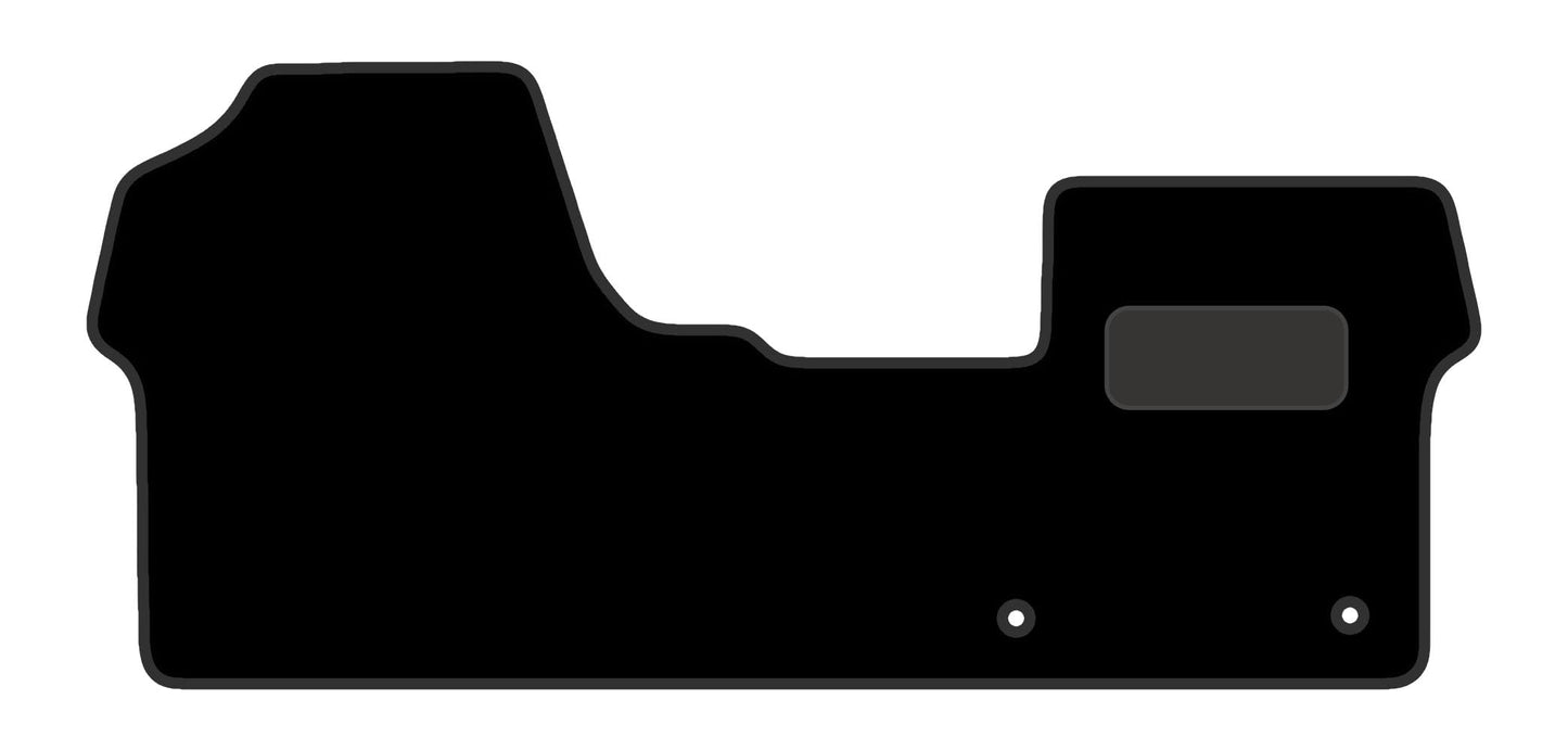 Tailored Mats - Vauxhall Vivaro (2019+) - Black Luxury Deluxe Carpet - Tailored Fit Black Van Mat Accessory - Anti-Slip with Clips, Fitted With Clips & Granulated Backing - 1 Pc Floor Mat