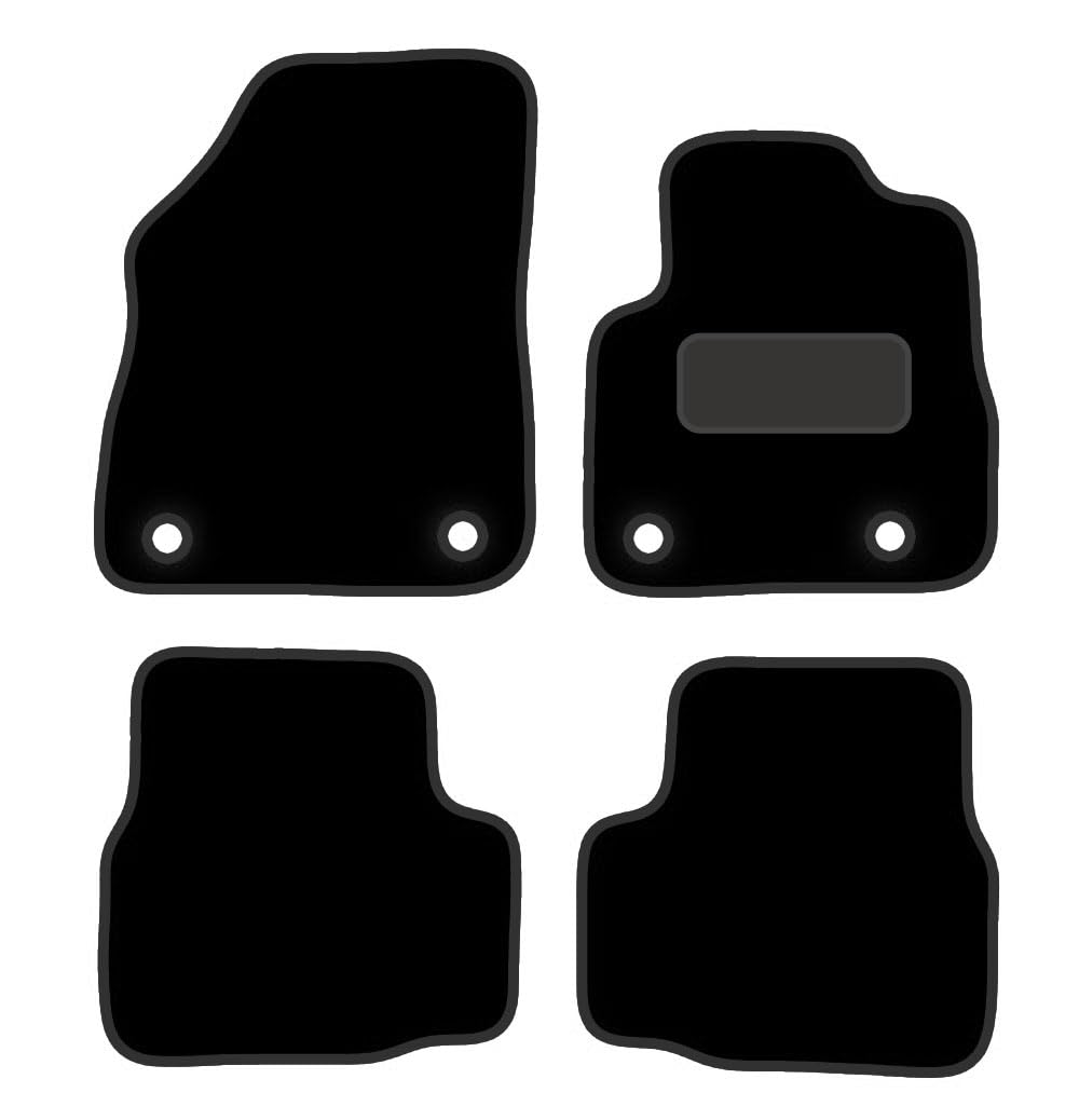 PRIME CAR MAT - Fits Vauxhall Astra K 2015 Onwards - Black Premium Carpet - Anti Slip Tailored Car Mats - Car Floor Mat, with Anti Slip Backing - 4 pcs Floor Mat Set with 8 Clips