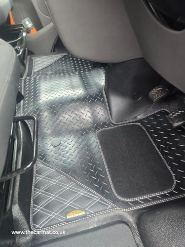 PCM - Floor Mats for the FORD TRANSIT CUSTOM ACTIVE MANUAL 2021-2024 - Custom Van Accessory Tailored fit Heavy-Duty, Waterproof & Anti-Slip Work Mats