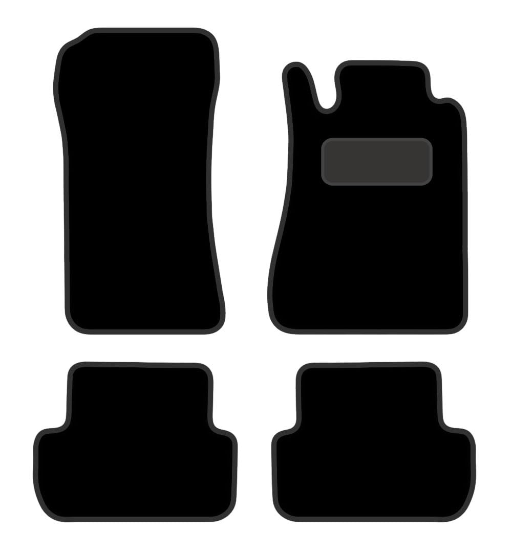 PCM - Car Floor Mats for Mercedes CLK (2003-2010) NO CLIPS - Black Carpet - Tailored Car Mats - Car Floor Mat, with Anti Slip Backing - 4 pcs Floor Mat Set