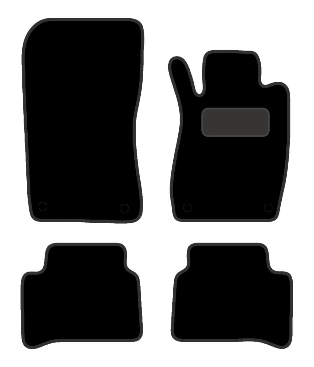 PCM - Tailored Car Floor Mats for Mercedes E CLASS (2002-2005) no CLIPS - Black Carpet - Full Floor Protection - Anti Slip & Fit Mat with Clips Easy Clean Car Carpet - Black Edging