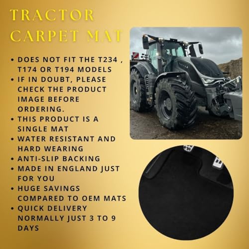 PCM - Tractor Mat - Compatible Tvaltra T Series (AA23) - | Tractor Floor Mat, Fitted With Granulated Backing, Edged With Black Nylon Binding - 1Pc Floor Mat Only