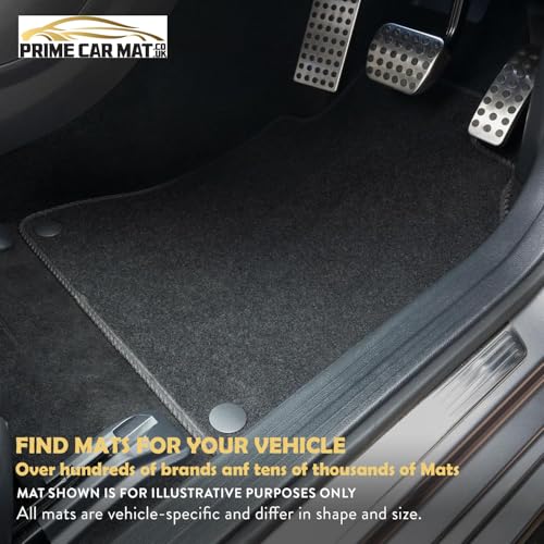 PRIME CAR MAT - Fits Ford Focus March 2015-2017 - Anti Slip - Tailored Mats - Non Slip Car Floor Mat, Fitted With Clips & Granulated Backing - 4 Pc Floor Mat & 4 Clips