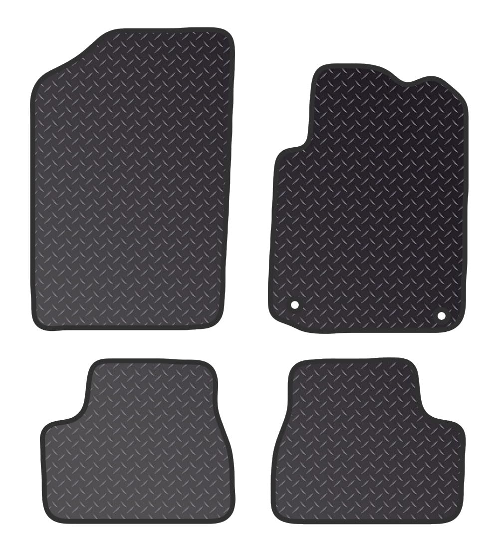 PRIME CAR MAT - Fits CITROEN Ds3 2010-2015 - Standard Rubber 3mm - Tailored Car Mats - Waterproof, Non Slip Car Floor Mat, Fitted with Clips & Anti Slip Backing - 4 pcs Floor Mat Set