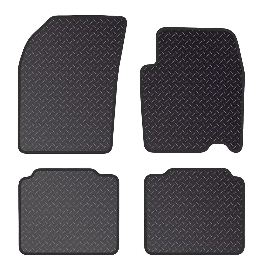 PCM- Car Floor Mats fits for SUZUKI SX4 S-Cross CUSTOMISED from 2013 ON- Black Standard Rubber 3mm - Tailored Car Mats - Car Floor Mat, with Anti Slip Backing - 4 pcs Floor Mat Set