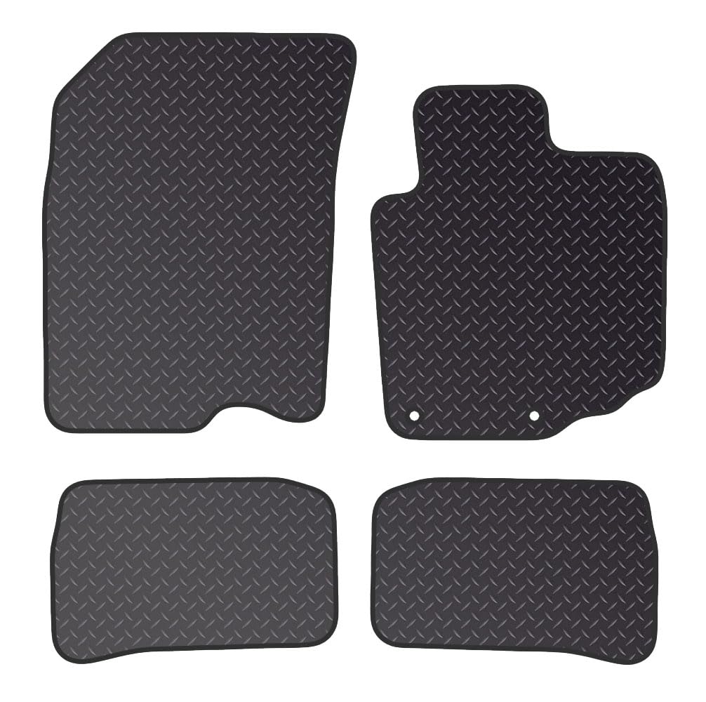 PCM- Car Floor Mats fits for SUZUKI Vitara from 2015 ON- Black Heavy Duty Rubber 5mm - Tailored Car Mats - Car Floor Mat, with Anti Slip Backing - 4 pcs Floor Mat Set with 2 Clips