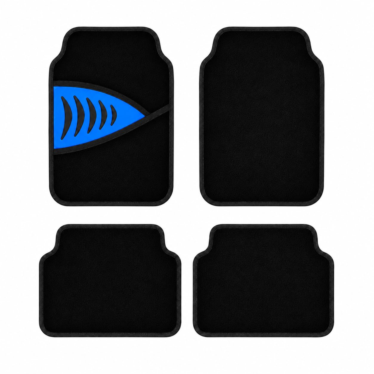 PCM - Universal 3 Piece Car Floor Mats – Carpet Car Mats | Black Trim to Fit | Non-Slip All-Weather Protection | Universal Fit for Cars, SUVs & Vans