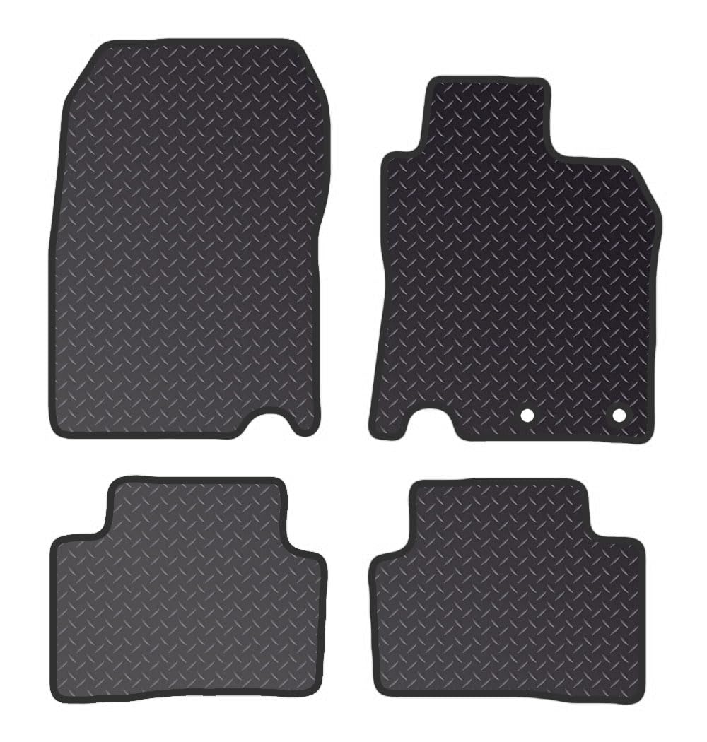 PRIME CAR MATS - Tailored Fit Car Floor Mats for Nissan Qashqai 2017 - 2020 - Grey Edging Rubber 3MM - Anti Slip, Fitted With Clips & Granulated Backing - 4 Pc Floor Mat