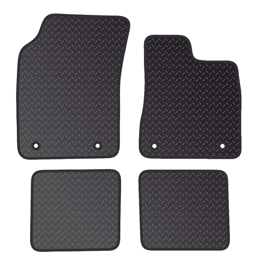 PRIME CAR MAT - Fits CHRYSLER Ypsilon 2011-2018 - Heavy Duty Rubber 5mm - Tailored Car Mats - Waterproof, Fitted with Clips & Anti Slip Backing - 4 pcs Floor Mat Set