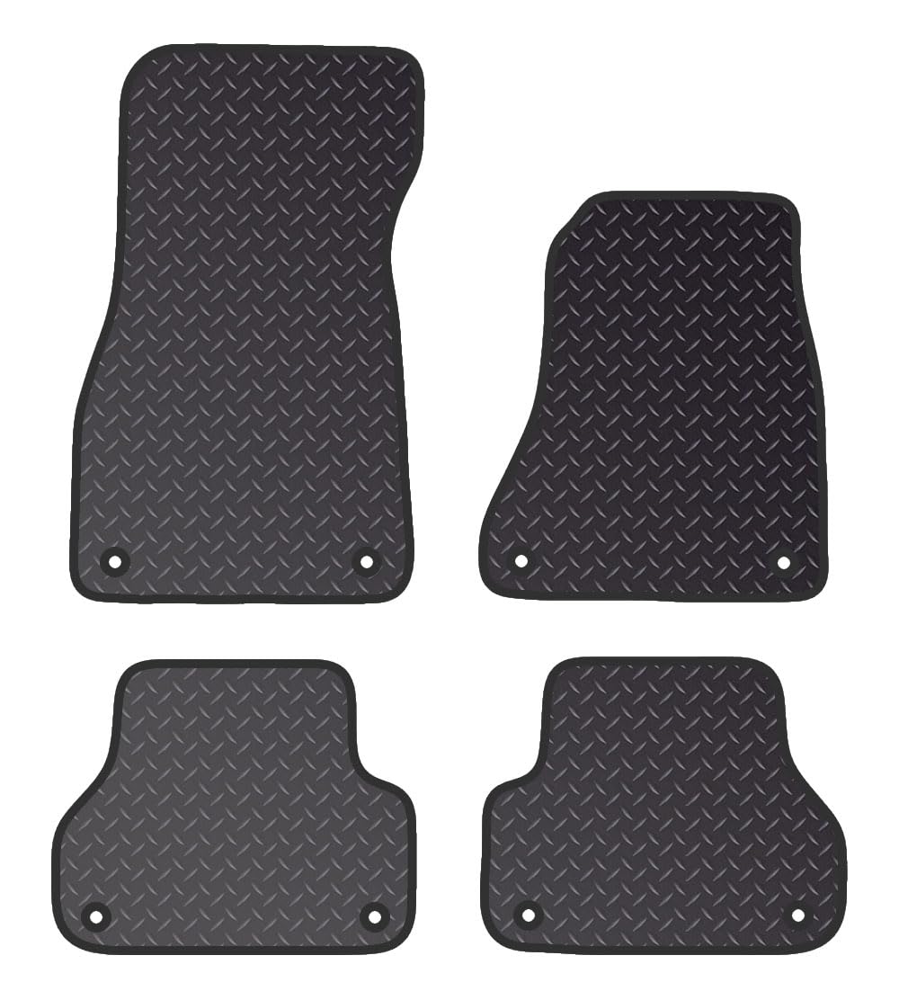 PRIME CAR MAT - Fits AUDI A5 Sportback 2016 On - Standard Rubber 3mm - Tailored Car Mats - Waterproof, Non Slip Car Floor Mat, Fitted with Clips & Anti Slip Backing - 4 pcs Floor Mat Set