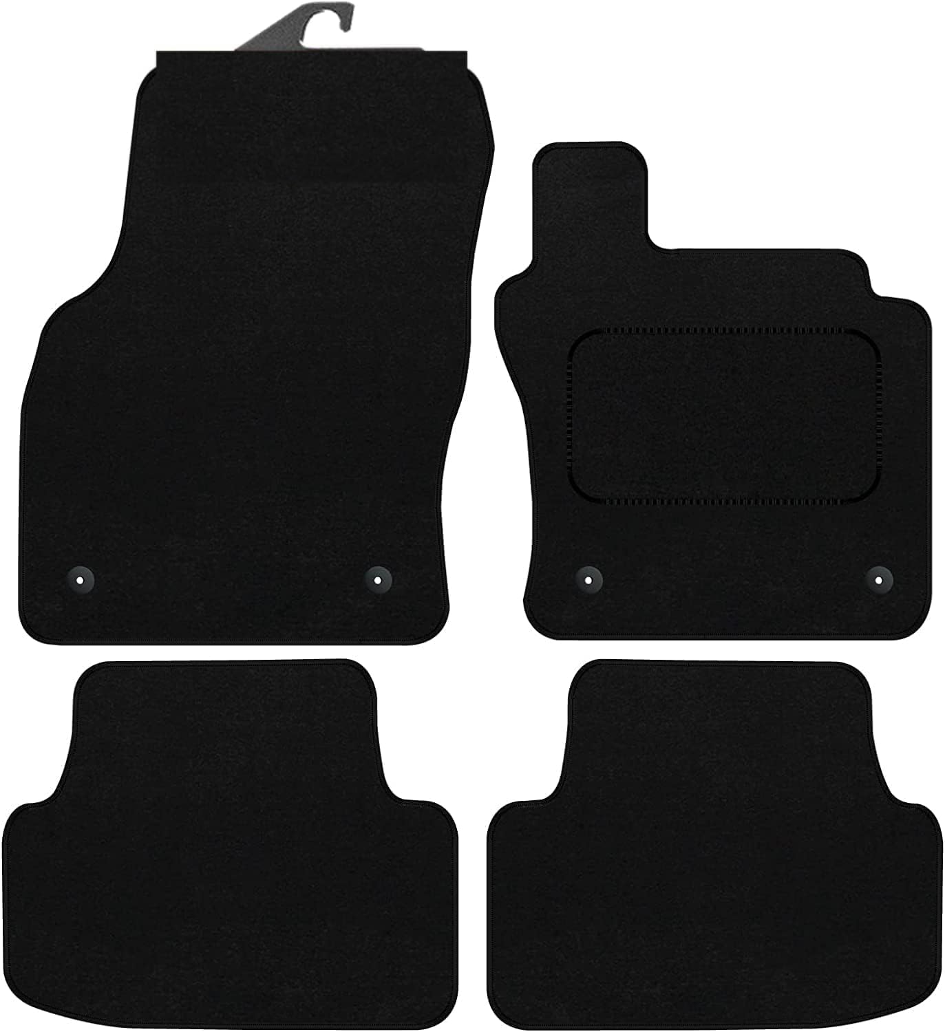 PRIME CAR MATS - Fits VOLKSWAGEN T-Roc 2017 Onwards - Black Heavy Duty Rubber 5MM - Anti Slip Mat - Non Slip Tailored Car Floor Mat, Fitted With Clips & Granulated Backing - 4 Pc Floor Mat