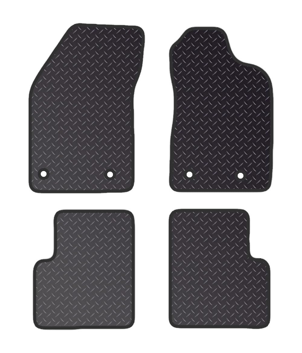 PRIME CAR MAT - R-O-M-E-O A-L-F-A Giulietta Manual 2010-2014 - Black Heavy Duty Rubber 5mm - Tailored Car Mats - Waterproof, Non Slip Car Floor Mat - 4 pcs Floor Mat