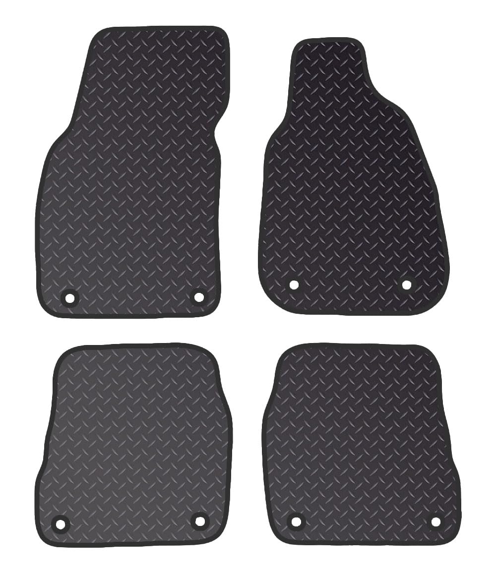 PRIME CAR MAT - Fits AUDI A6 1997-2004 - Standard Rubber 3mm - Tailored Car Mats - Waterproof, Non Slip Car Floor Mat, Fitted with Clips & Anti Slip Backing - 4 pcs Floor Mat Set