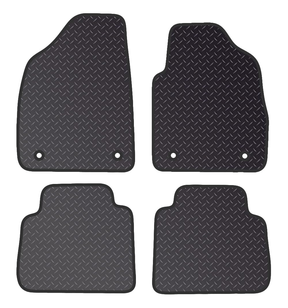PCM- Car Floor Mats fits for MG HS Manual from 2019 Present- Black Standard Rubber 3mm - Tailored Car Mats - Car Floor Mat, with Anti Slip Backing - 4 pcs Floor Mat Set with 4 Clips