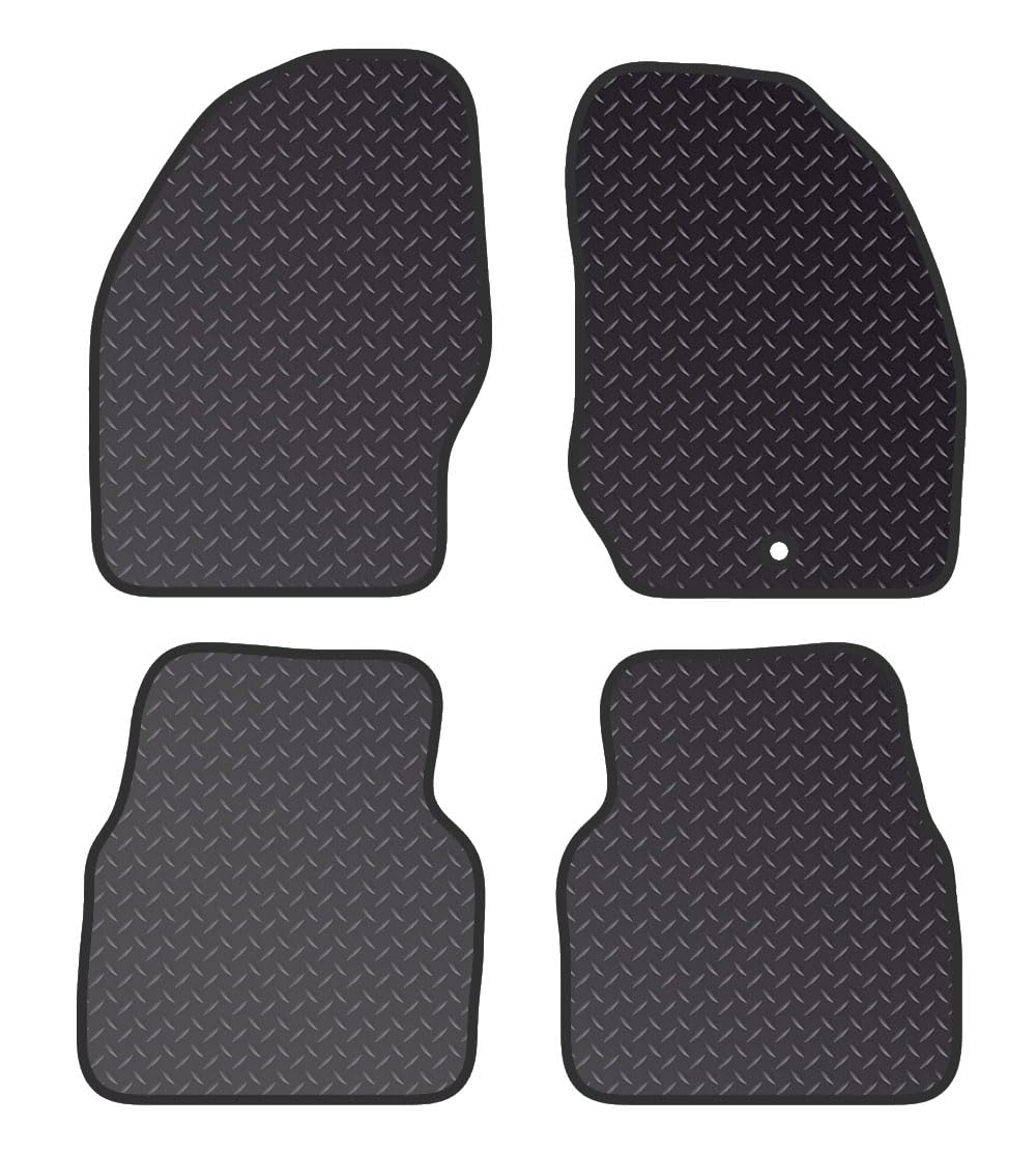 PCM - Car Floor Mats for Suzuki Baleno (1995-2002) 1 CLIPS - Black Heavy Duty Rubber 5mm - Tailored Car Mats - Car Floor Mat, with Anti Slip Backing - 4 pcs Floor Mat Set