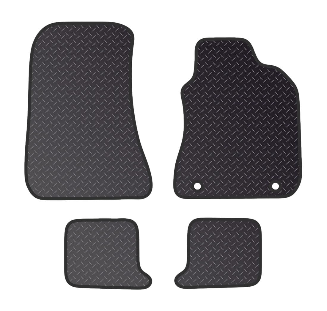 PRIME CAR MAT - Fits ALFA-ROMEO Brera 2006-2010 - Black Heavy Duty Rubber 5mm - Tailored Car Mats - Waterproof Car Floor Mat, with Anti Slip Backing - 4 pcs Floor Mat Set with 2 Clips
