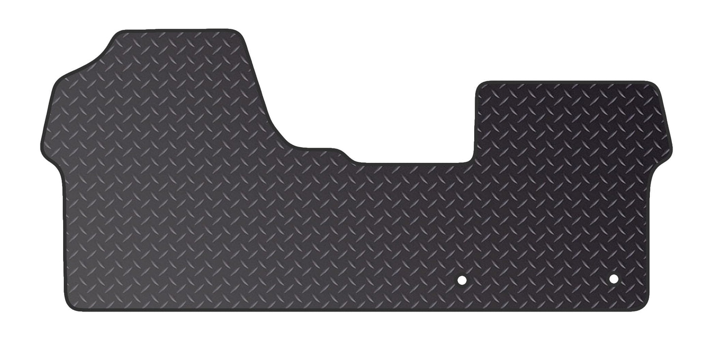 Tailored Mats - Vauxhall Vivaro (2019+) - Black Standard Rubber 3MM - Tailored Fit Black Van Mat Accessory - Anti-Slip with Clips, Fitted With Clips & Granulated Backing - 1 Pc Floor Mat