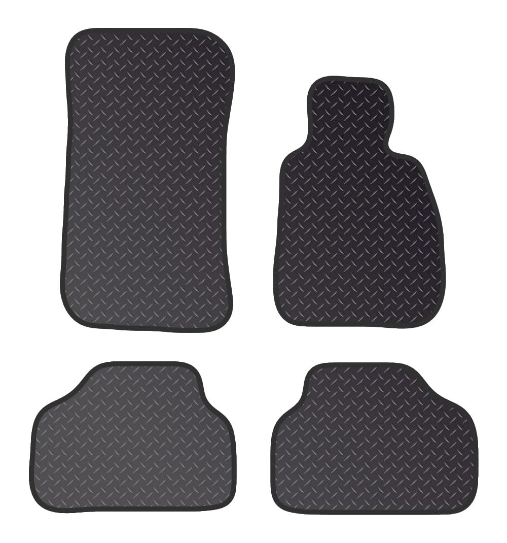 PRIME CAR MAT - Fits BMW 3 Series E90 SALOON 2004-2012 - Standard Rubber 3mm - Tailored Car Mats - Waterproof, Non Slip Car Floor Mat, Fitted with Clips & Anti Slip Backing - 4 pcs Floor Mat Set
