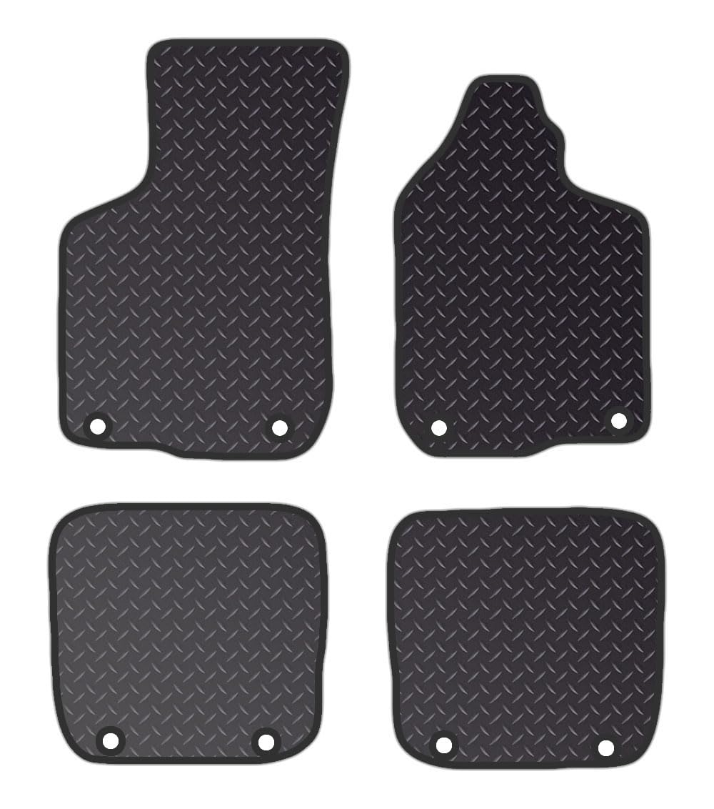 PRIME CAR MAT - Fits Audi A3 / S3 Hatchback 1996 – 2002 (8L) (3 Dr) - Black Standard Rubber 3mm - Tailored Car Mats - Floor Mat, with Anti Slip Backing - 4 pcs Floor Mat Set