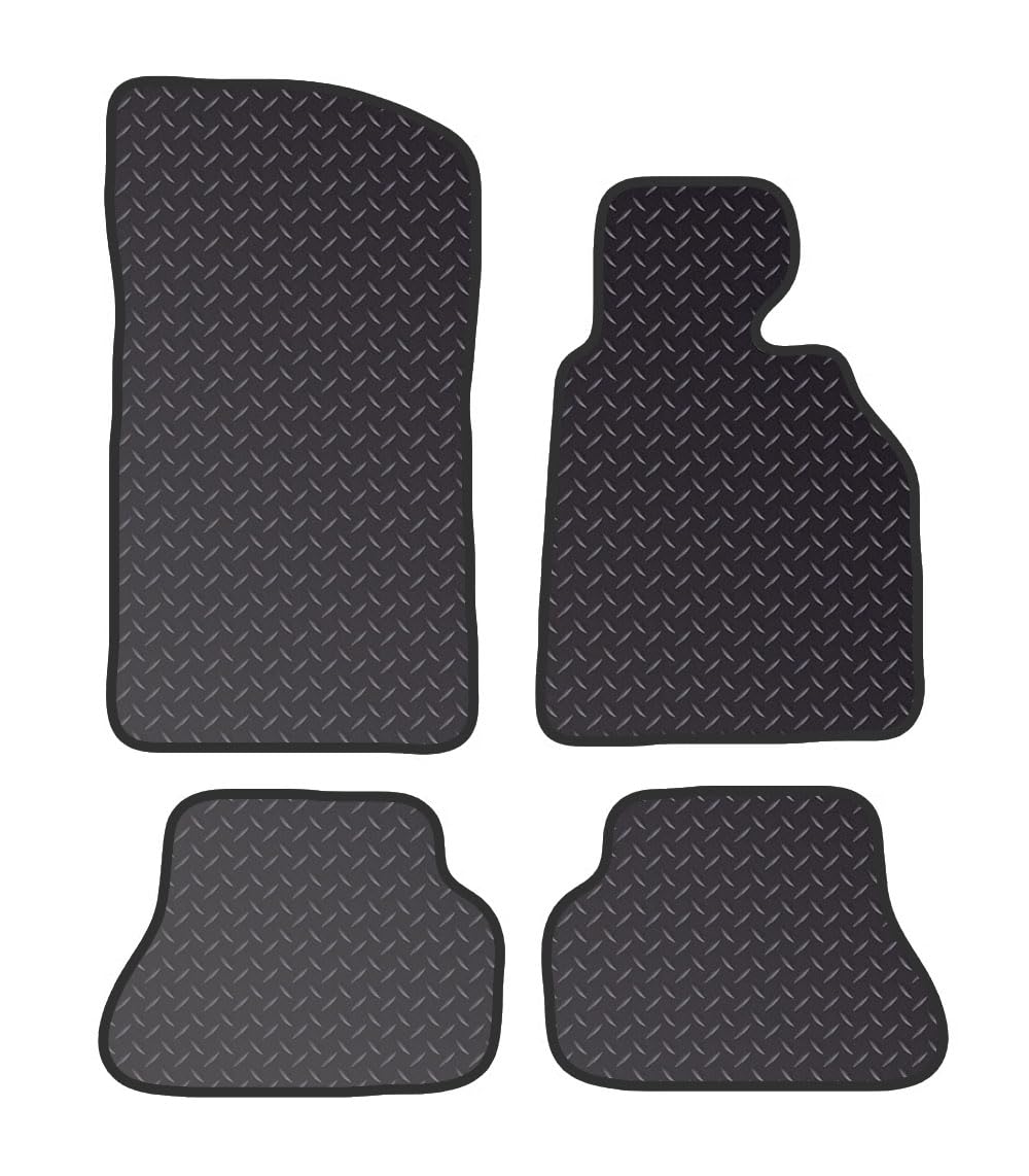 PRIME CAR MAT - Fits BMW 3 Series E46 1998-2006 Cabriolet - Standard Rubber 3mm - Tailored Car Mats - Waterproof, Non Slip Car Floor Mat, Fitted with Clips & Anti Slip Backing - 4 pcs Floor Mat Set