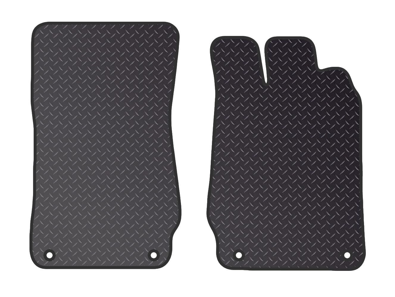 PCM- Car Floor Mats fits for MERCEDES SL350(WDV230) from (2003-2011)- Black Standard Rubber 3mm - Car Floor Mat, with Anti Slip Backing - 2 pcs Floor Mat Set with 4 Clips
