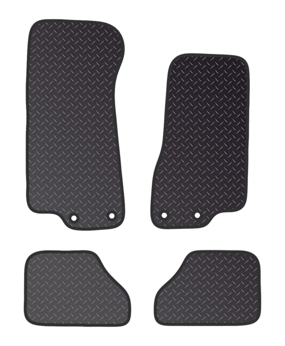 PRIME CAR MAT - Fits Aston Martin DB7 V12 1994-2004 - Black Heavy Duty Rubber 5mm - Tailored Car Mats - Car Floor Mat, with Anti Slip Backing - 4 pcs Floor Mat Set with 4 Clips