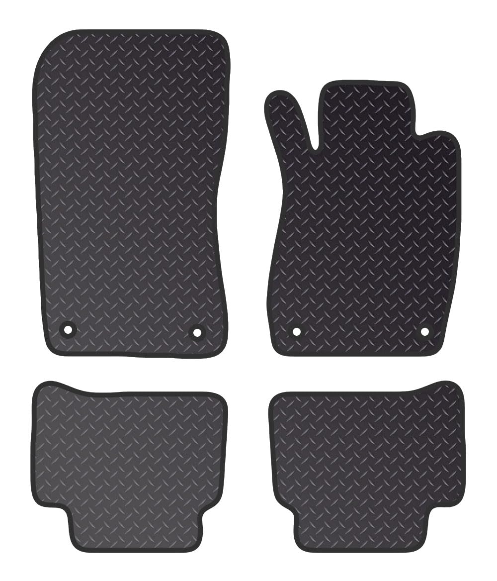 PCM - Car Floor Mats for Mercedes CLS (2005-2011) 4 CLIPS - Black Heavy Duty Rubber 5mm - Tailored Car Mats - Car Floor Mat, with Anti Slip Backing - 4 pcs Floor Mat Set