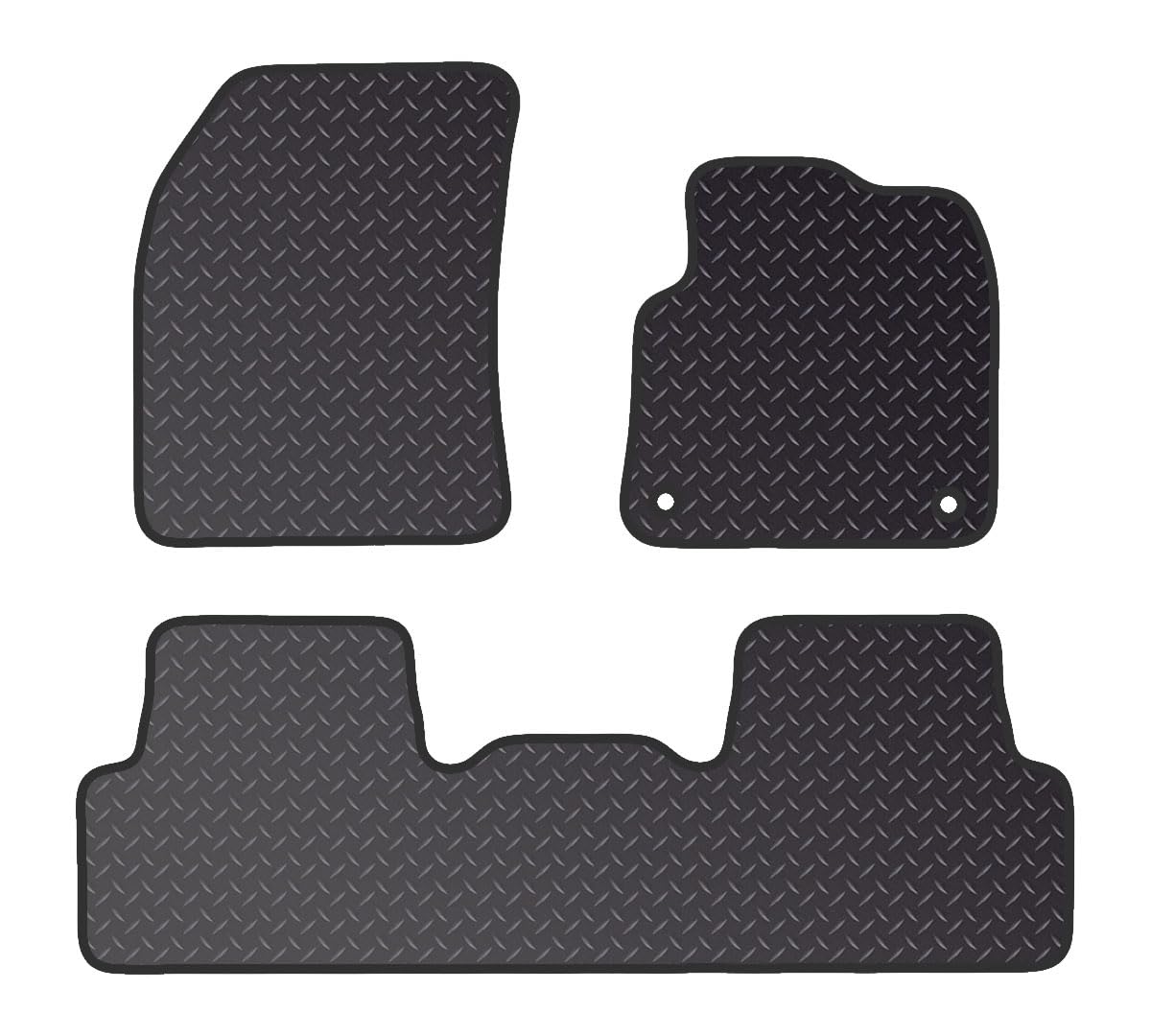 PRIME CAR MAT - Fits CITROEN C5 2019 On Aircross - Standard Rubber 3mm - Tailored Car Mats - Waterproof, Non Slip Car Floor Mat, Fitted with Clips & Anti Slip Backing - 4 pcs Floor Mat Set