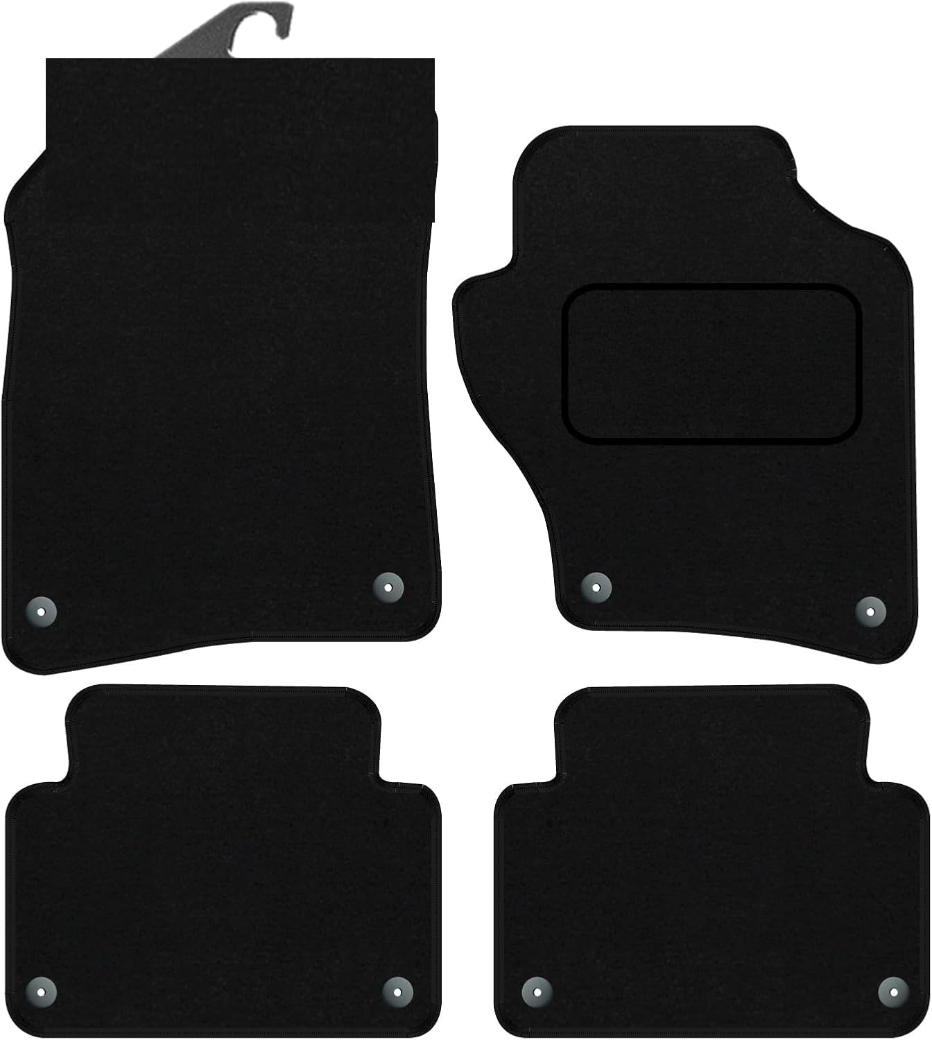 PRIME CAR MAT - Fits AUDI Q7 2006-2015 - Carpet - Tailored Car Mats - Floor Mat, Fitted With Clips & Granulated Backing - EDGED WITH BLACK NYLON BINDING - 4 pcs Floor Mat Set