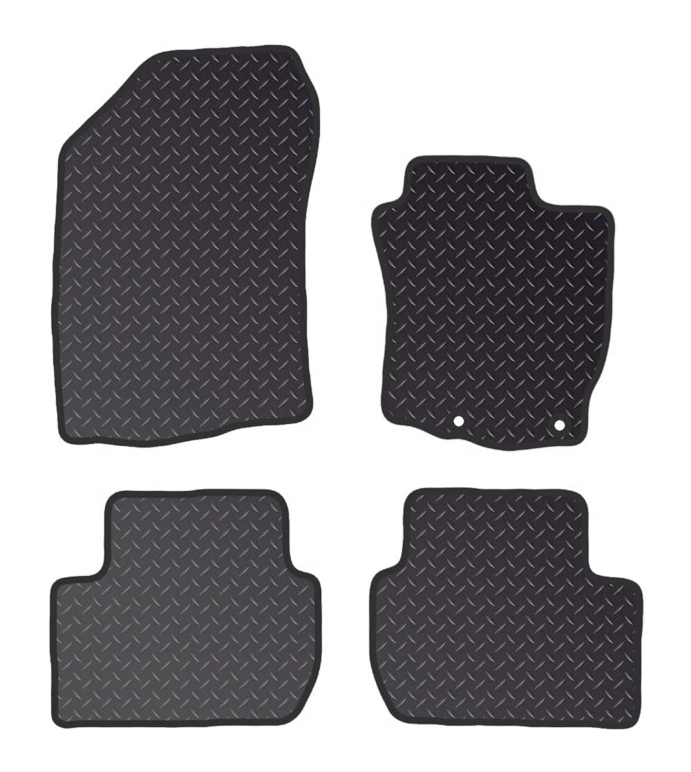 PRIME CAR MAT - FitsCITROEN C-Crosser 2007-2012 - Heavy Duty Rubber 5mm - Tailored Car Mats - Waterproof, Fitted with Clips & Anti Slip Backing - 4 pcs Floor Mat Set