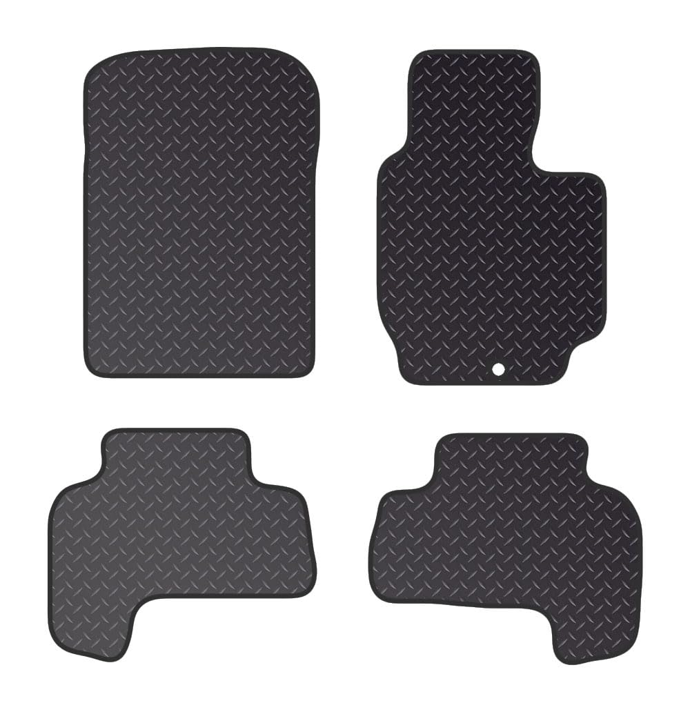 PCM - Car Floor Mats for Suzuki Grand Vitara (2005-2019) 1 CLIPS - Black Heavy Duty Rubber 5mm - Tailored Car Mats - Car Floor Mat, with Anti Slip Backing - 4 pcs Floor Mat Set