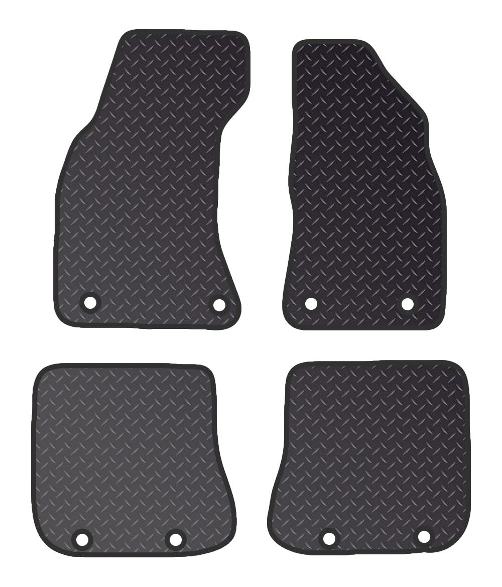 PRIME CAR MAT - Fits AUDI S4 1997-2002 - Heavy Duty Rubber 5mm - Tailored Car Mats - Waterproof, Non Slip Car Floor Mat, Fitted with Clips & Anti Slip Backing - 4 pcs Floor Mat Set