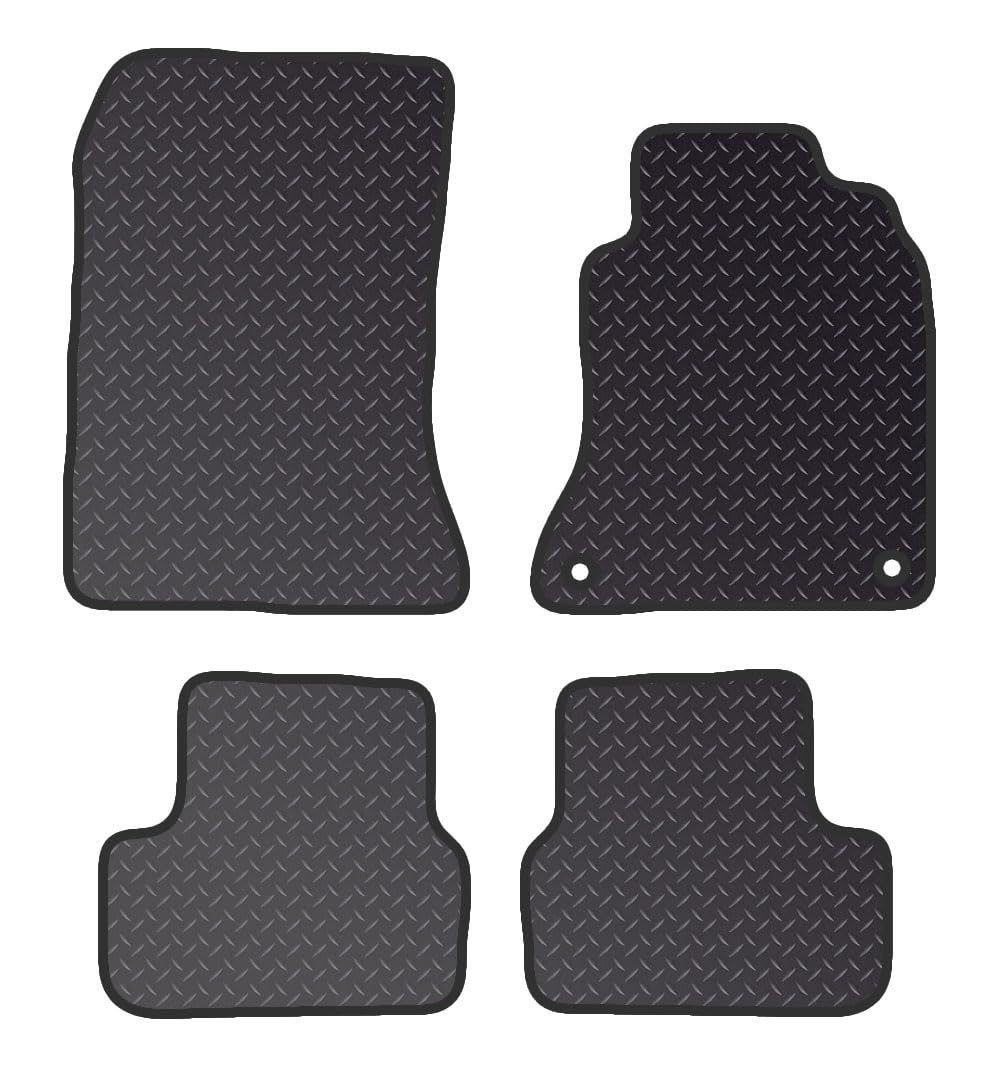 PCM- Car Floor Mats fits Mercedes GLA from (2014-2020)- Black Standard Rubber 3mm - Tailored Car Mats - Car Floor Mat, with Anti Slip Backing - 4 pcs Floor Mat Set with 2 Clips.