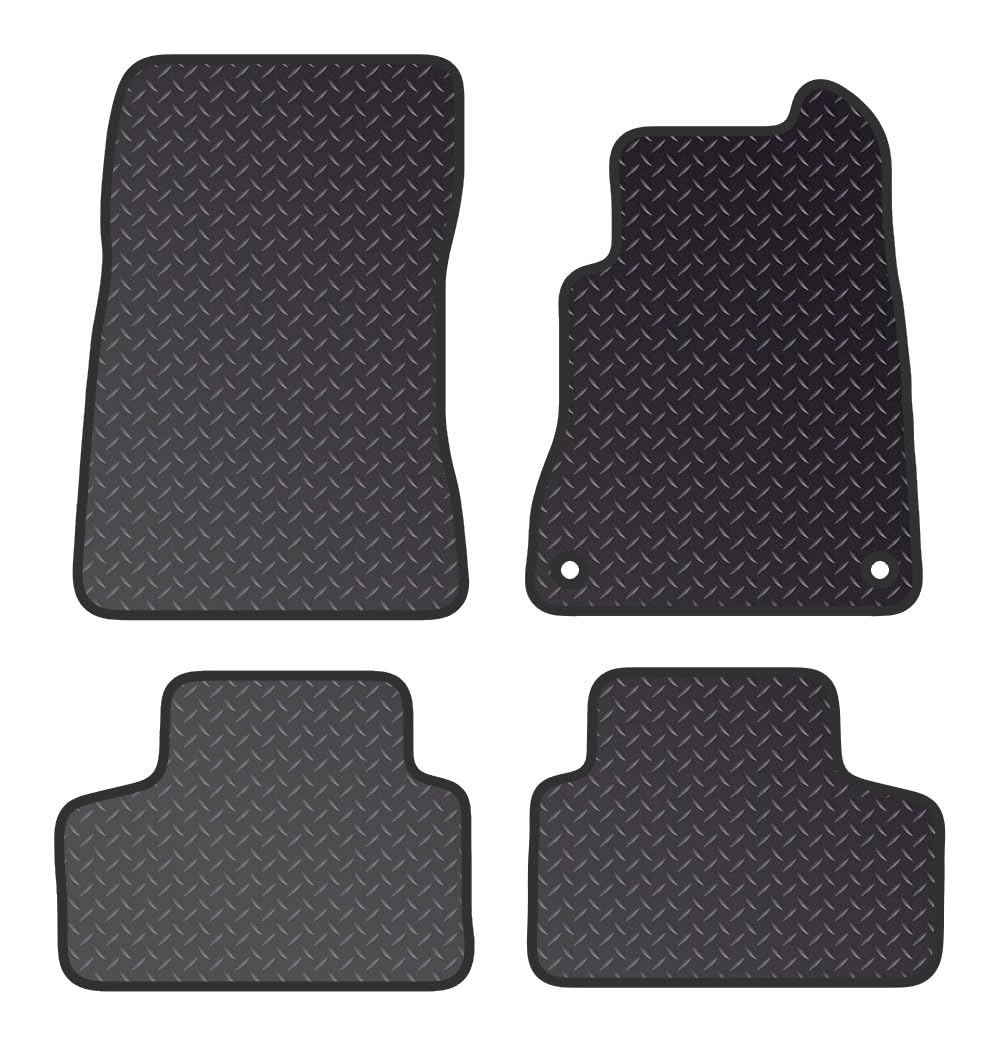 PCM- Car Floor Mats fits Mercedes GLB X247 from 2020 ON- Black Standard Rubber 3mm - Tailored Car Mats - Car Floor Mat, with Anti Slip Backing - 4 pcs Floor Mat Set with 2 Clips.