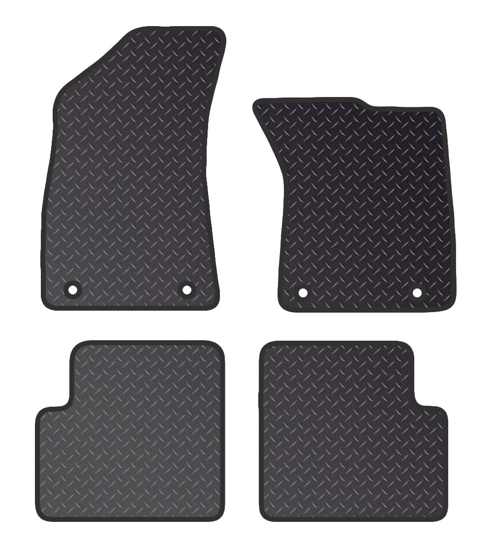 PCM- Car Floor Mats fits for MG ZS Manual From 2017 ON- Black Heavy Duty Rubber 5mm - Tailored Car Mats - Car Floor Mat, with Anti Slip Backing - 4 pcs Floor Mat Set with 4 Clips