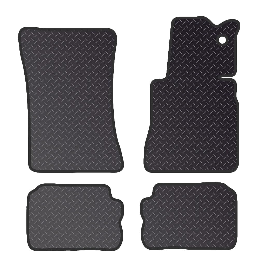 PCM- Car Floor Mats fits for MERCEDES S Class Coupe from (1981-1991)- Black Standard Rubber 3mm - Tailored Car Mats - Car Floor Mat, with Anti Slip Backing - 4 pcs Floor Mat Set