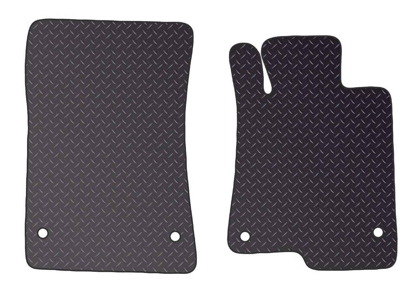 PCM- Car Floor Mats fits for MERCEDES SLK from 2011 Present- Black Heavy Duty Rubber 5mm - Car Floor Mat, with Anti Slip Backing - 2 pcs Floor Mat Set with 4 Clips