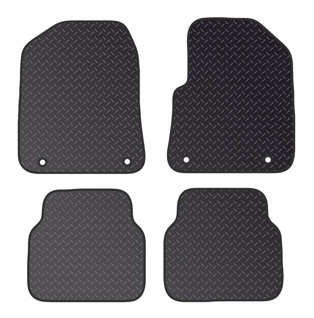 PCM- Car Floor Mats fits for MG 6 from (2010-2017)- Black Heavy Duty Rubber 5mm - Tailored Car Mats - Car Floor Mat, with Anti Slip Backing - 4 pcs Floor Mat Set with 4 Clips