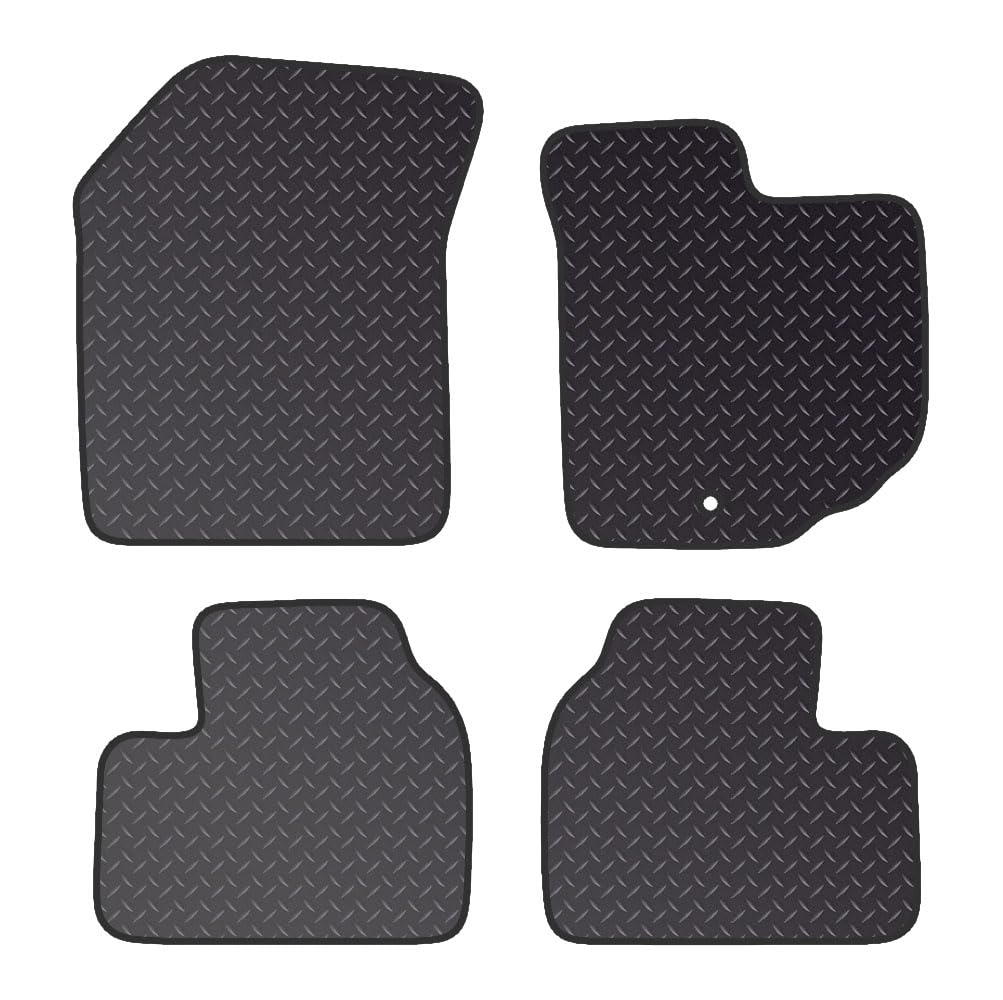 PCM- Car Floor Mats fits for SUZUKI Swift Manual from (2004-2010)- Black Standard Rubber 3mm - Tailored Car Mats - Car Floor Mat, with Anti Slip Backing - 4 pcs Floor Mat Set with 1 Clip