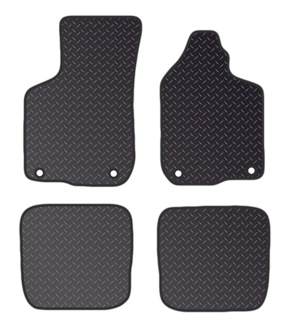 PRIME CAR MAT - Fits AUDI A3 & S3 3 DOORS 1996-2003 - Standard Rubber 3mm - Tailored Car Mats - Waterproof, Non Slip Car Floor Mat, Fitted with Clips & Anti Slip Backing - 4 pcs Floor Mat Set