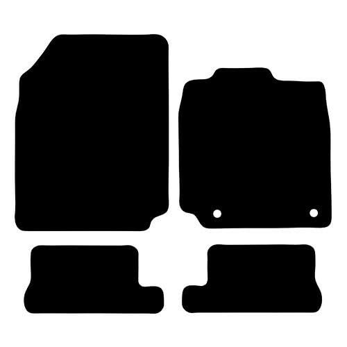 PCM- Car Floor Mats fits for NISSAN Micra CC from 2005 - Present - Black Premium Carpet - Tailored Car Mats - Car Floor Mat, with Anti Slip Backing - 4 pcs Floor Mat Set with 2 Clips